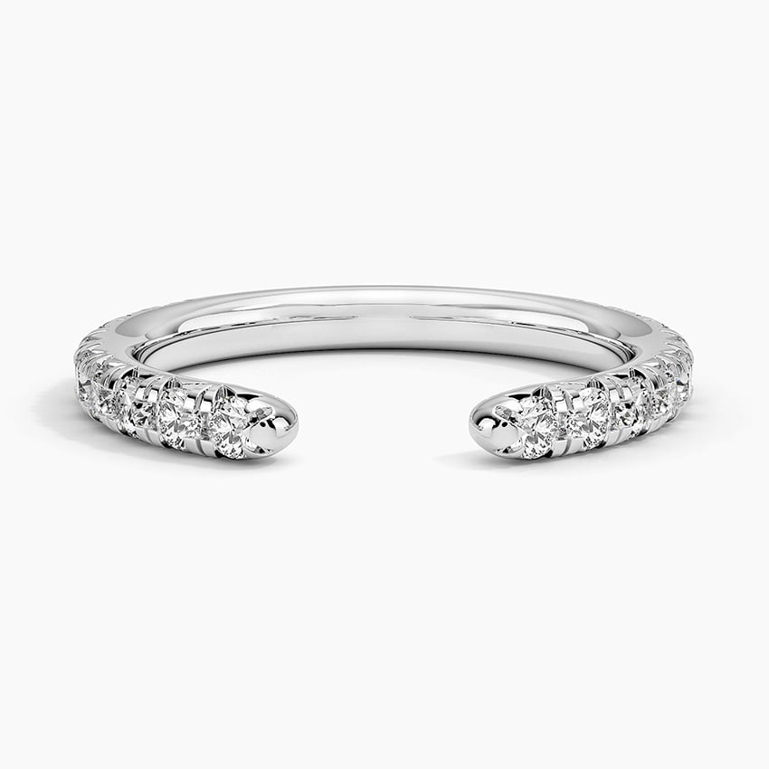 0.49CTW 18k Yellow Gold Lab Grown Diamond Open Cuff Wedding Band