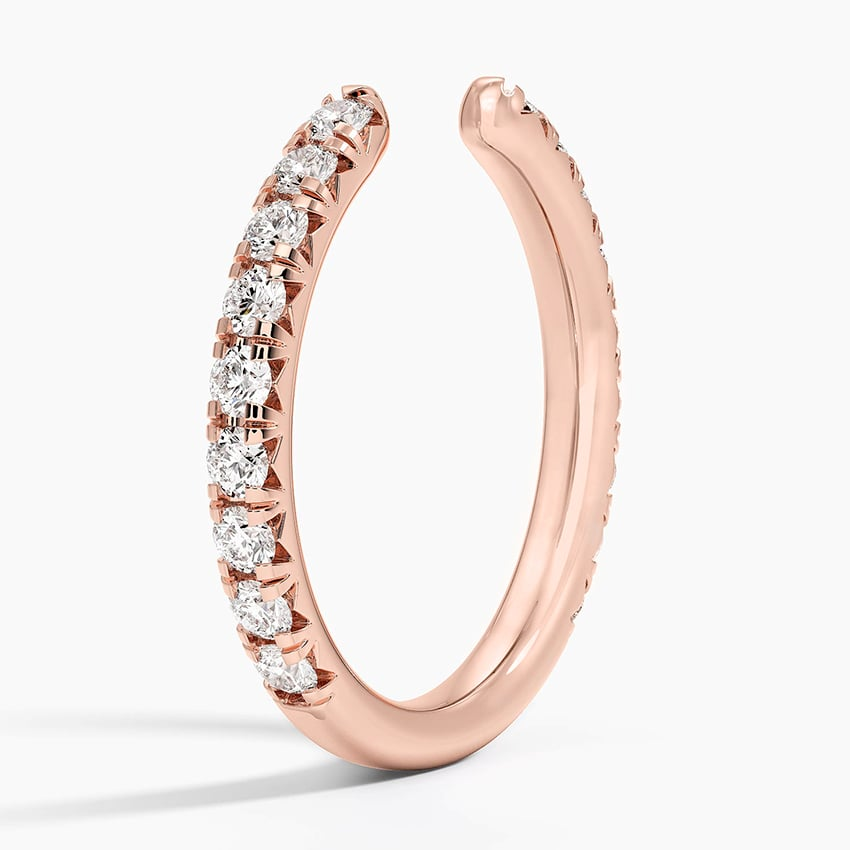 0.49CTW 18k Yellow Gold Lab Grown Diamond Open Cuff Wedding Band