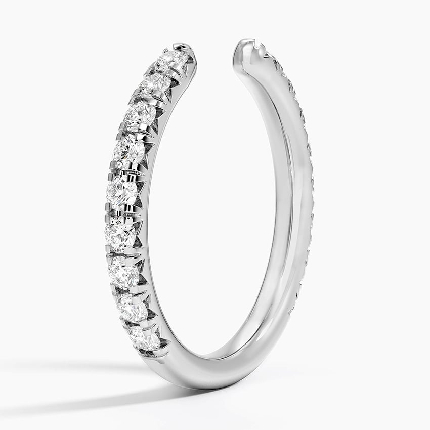 0.49CTW 18k Yellow Gold Lab Grown Diamond Open Cuff Wedding Band