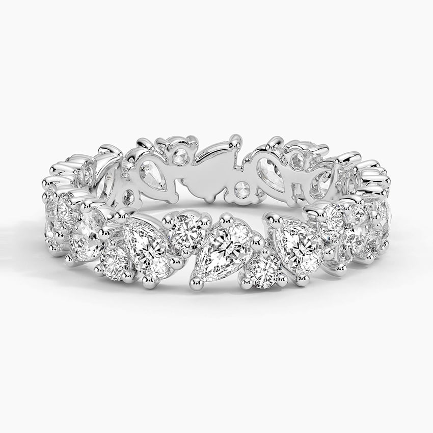 14k Yellow Gold Marquise And Round Lab Grown Diamond Band