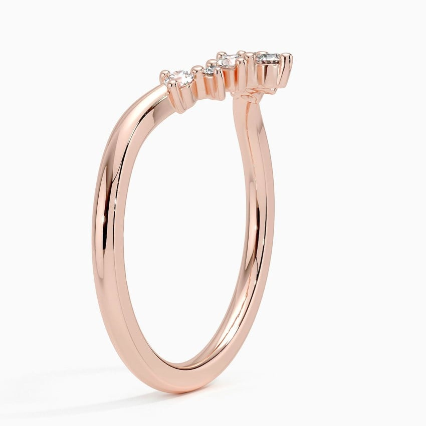0.11CTW Lab Grown Diamond Cheveron Wedding Band