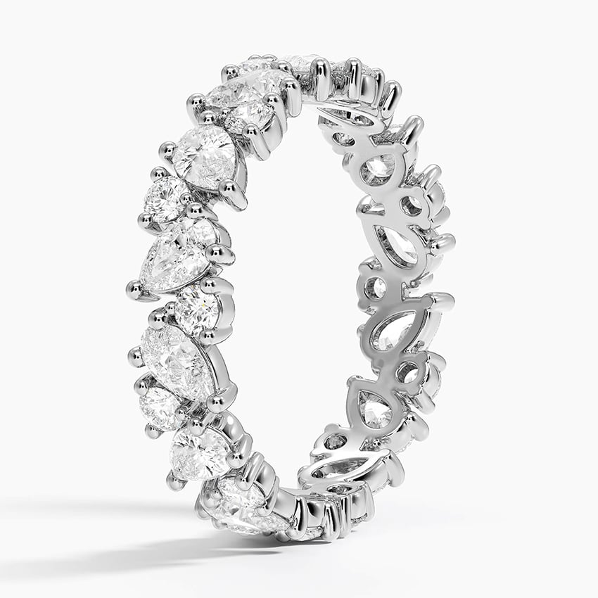 14k Yellow Gold Marquise And Round Lab Grown Diamond Band