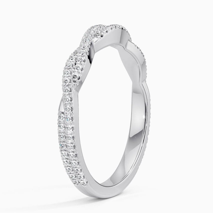 0.26CTW Lab Grown Diamond Twisted Simple Wedding Band