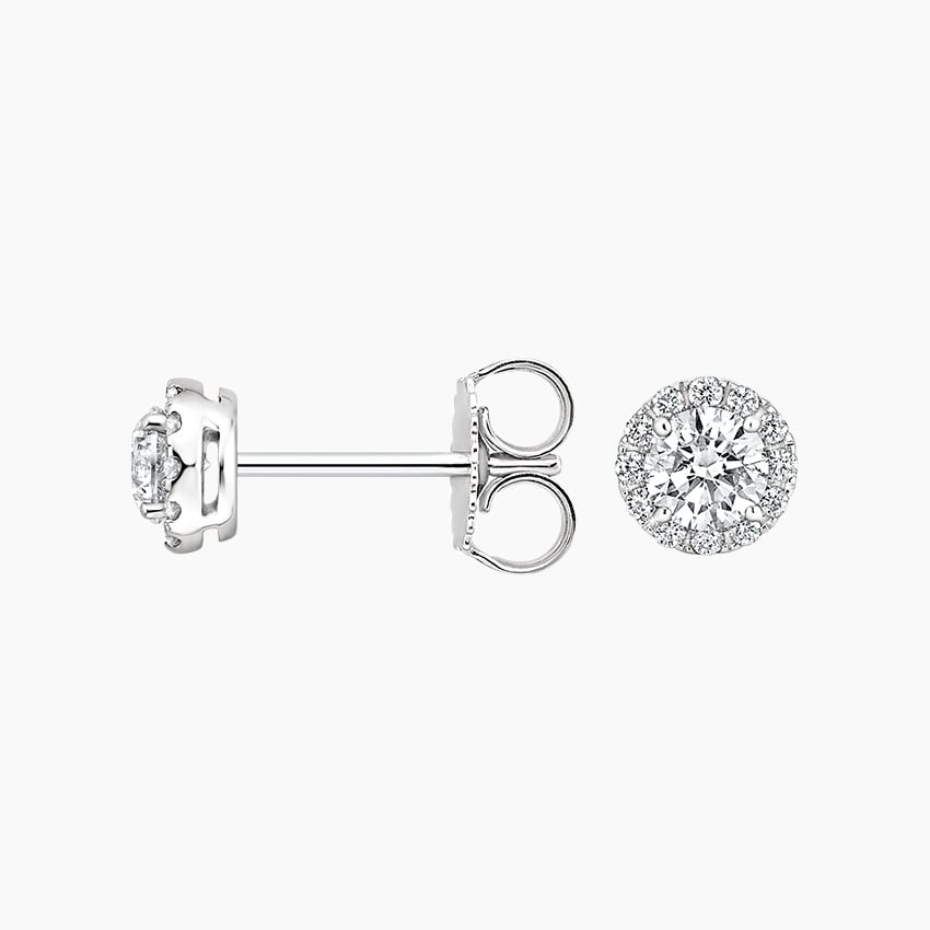5/8 CTW Lab Grown Diamond Halo Stud Earrings