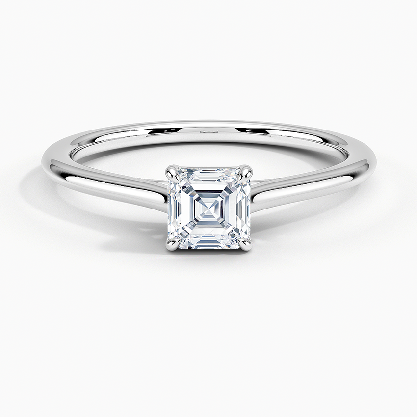 1/2Ct Asscher Lab Grown Diamond Gold Solitaire Ring