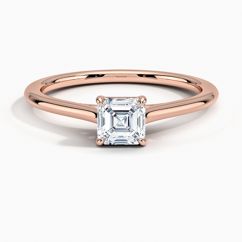 1/2Ct Asscher Lab Grown Diamond Gold Solitaire Ring