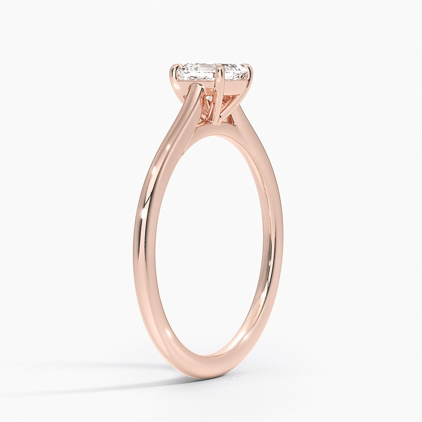 1/2Ct Asscher Lab Grown Diamond Gold Solitaire Ring