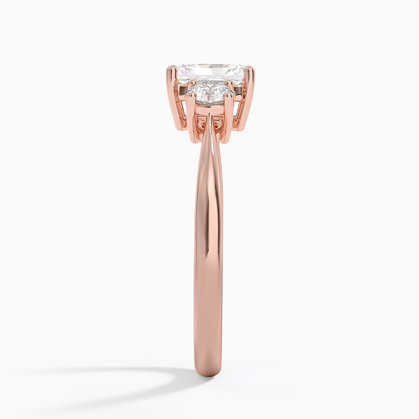 3/4 Radiant Lab Grown Diamond Three Stone Gold Ring
