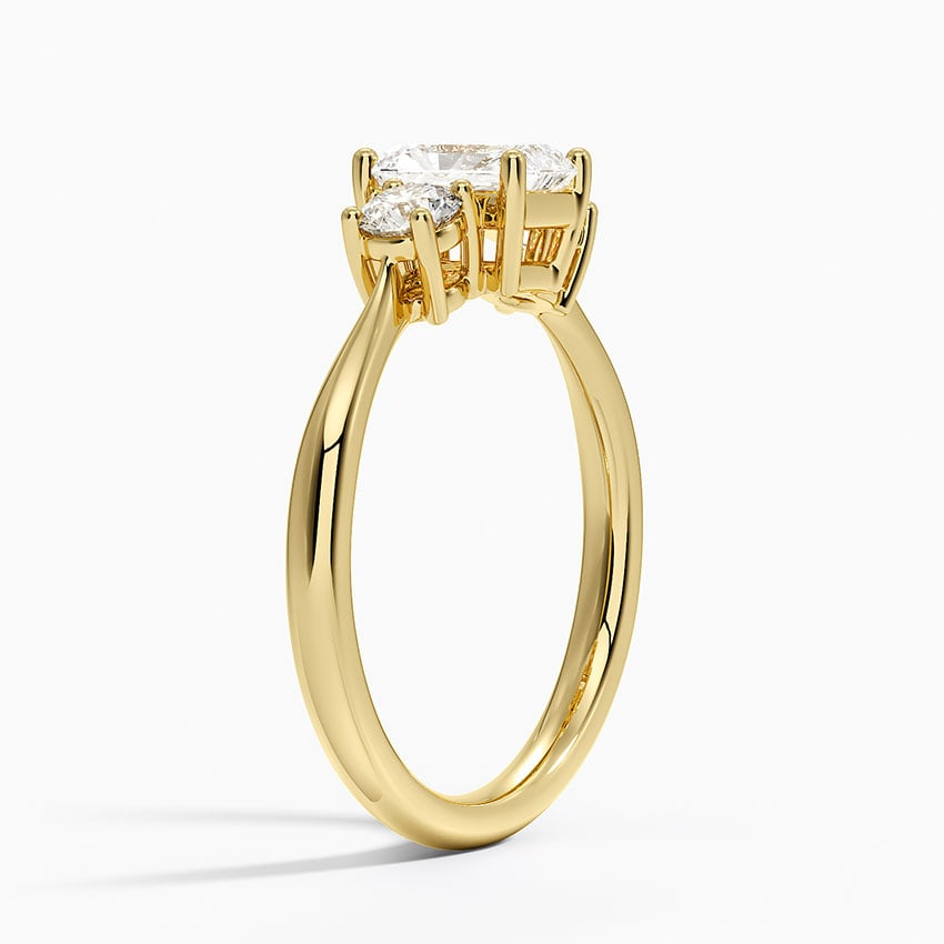 3/4 Radiant Lab Grown Diamond Three Stone Gold Ring