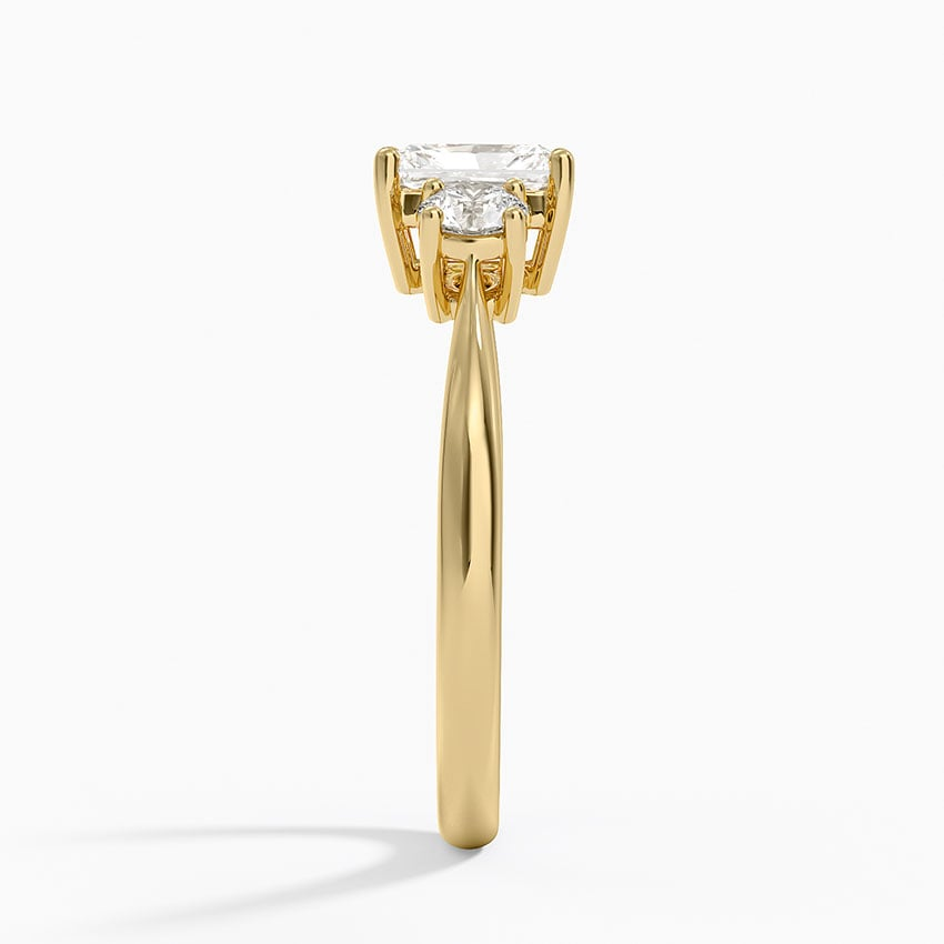 3/4 Radiant Lab Grown Diamond Three Stone Gold Ring