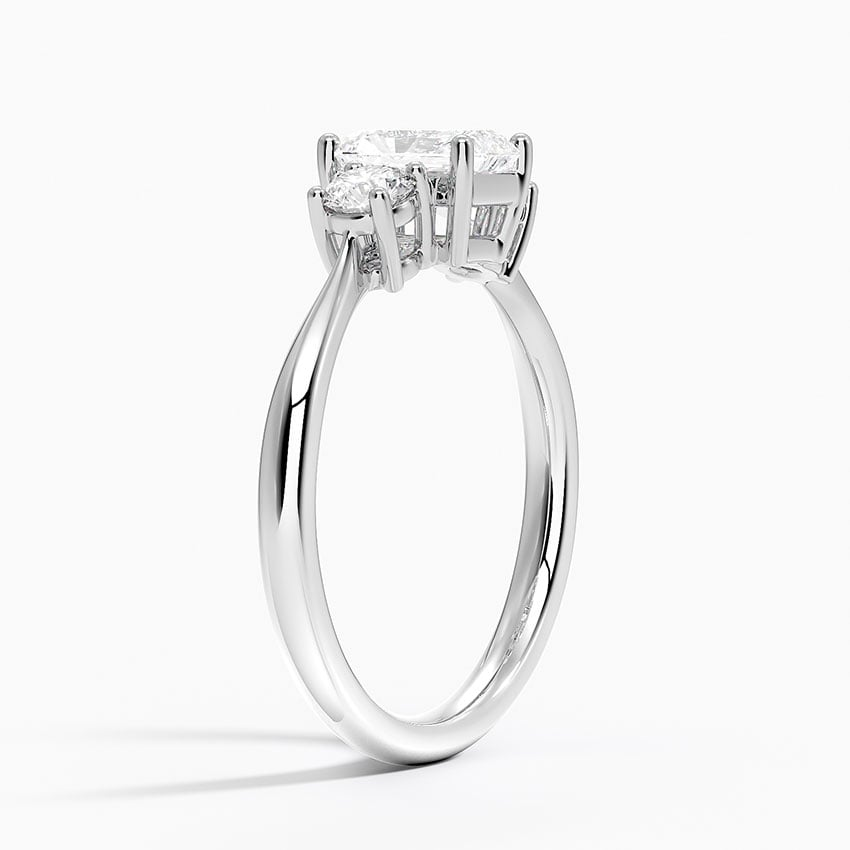 3/4 Radiant Lab Grown Diamond Three Stone Gold Ring