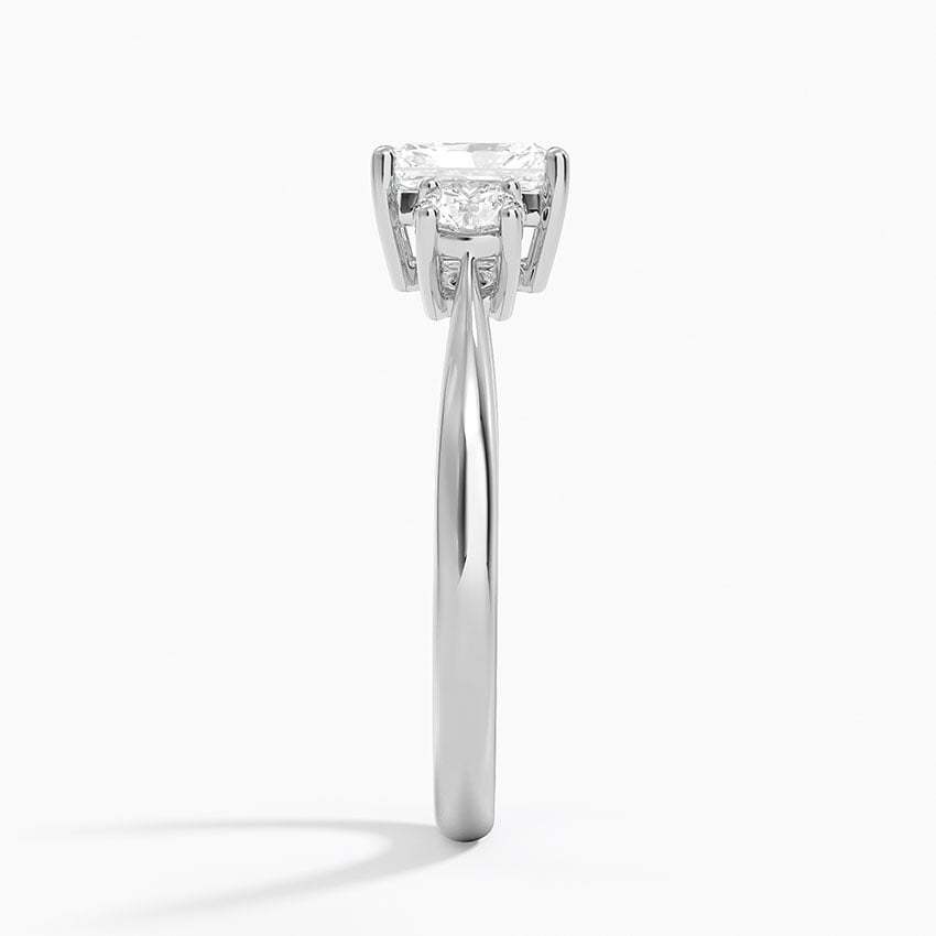 3/4 Radiant Lab Grown Diamond Three Stone Gold Ring