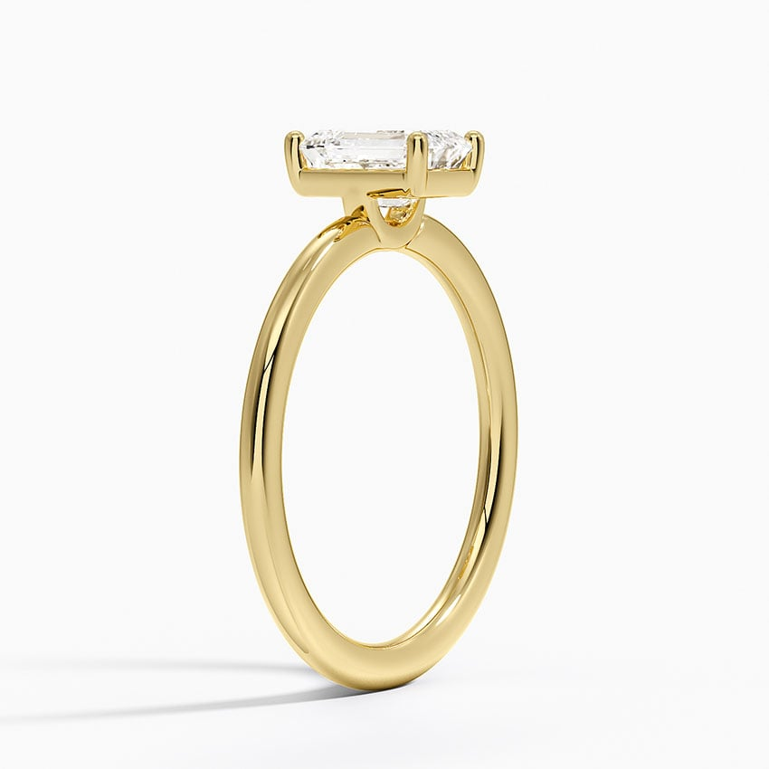 1Ct Emerald Lab Grown Diamond Gold Solitaire Ring