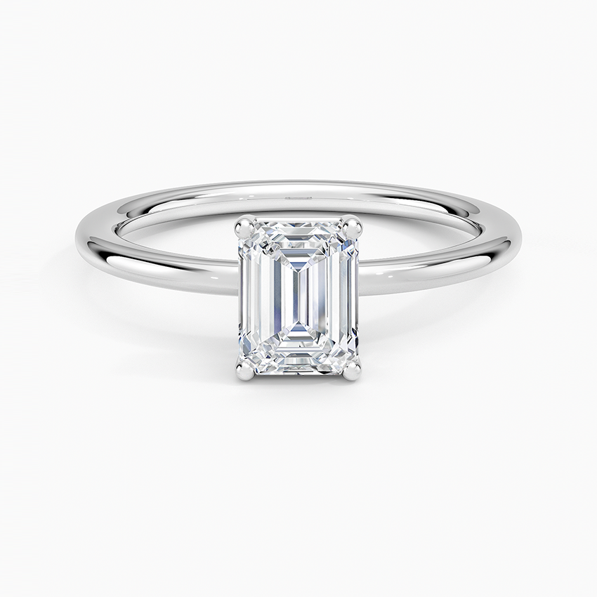 1Ct Emerald Lab Grown Diamond Gold Solitaire Ring