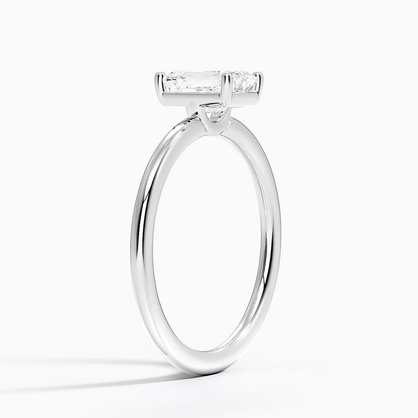 1Ct Emerald Lab Grown Diamond Gold Solitaire Ring