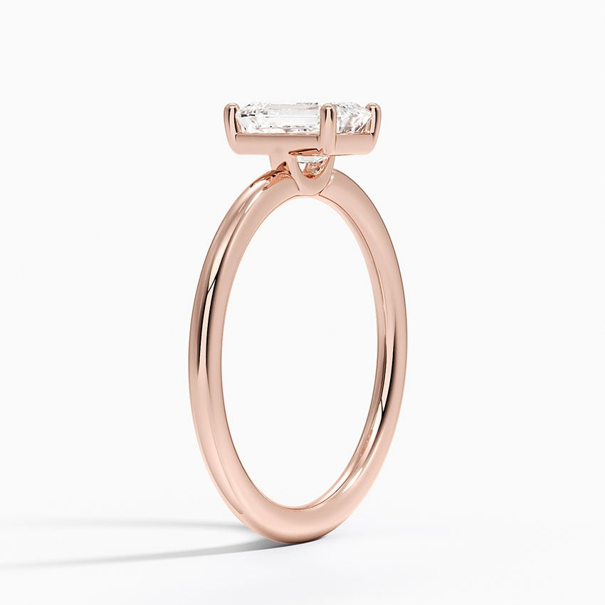1Ct Emerald Lab Grown Diamond Gold Solitaire Ring