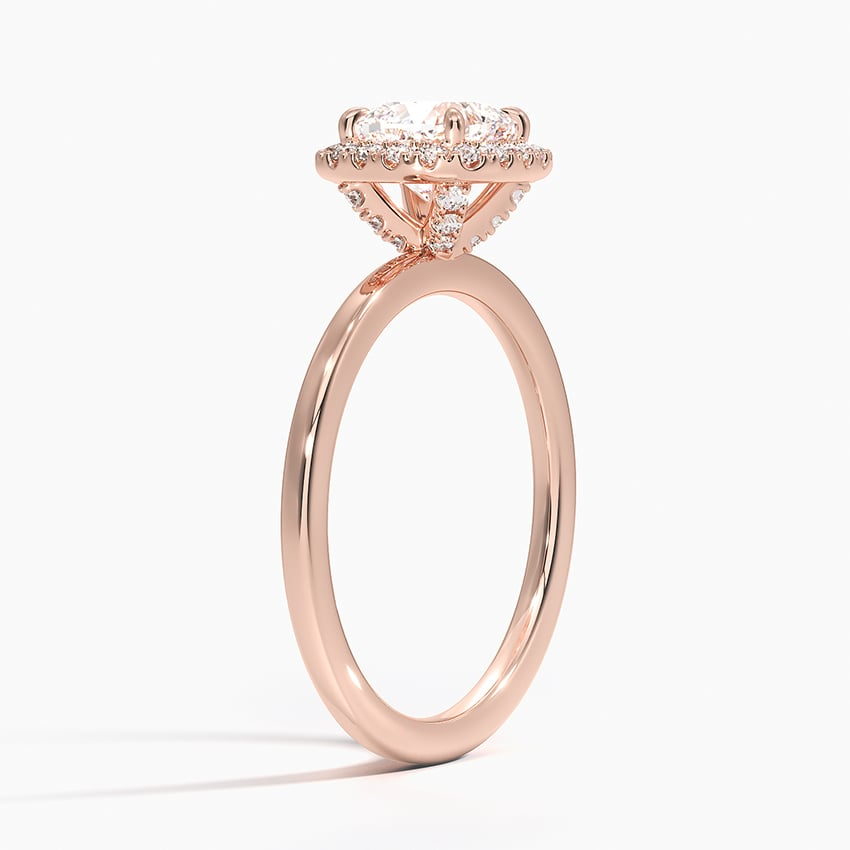 11/4Ct Cushion Lab Grown Diamond Gold Halo Engagement Ring
