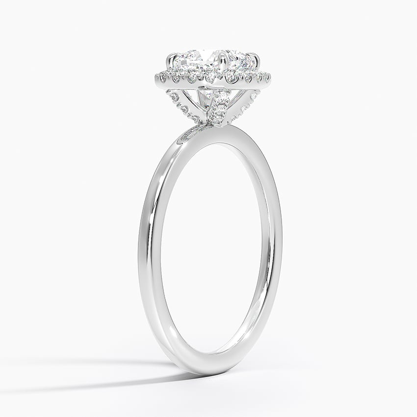 11/4Ct Cushion Lab Grown Diamond Gold Halo Engagement Ring