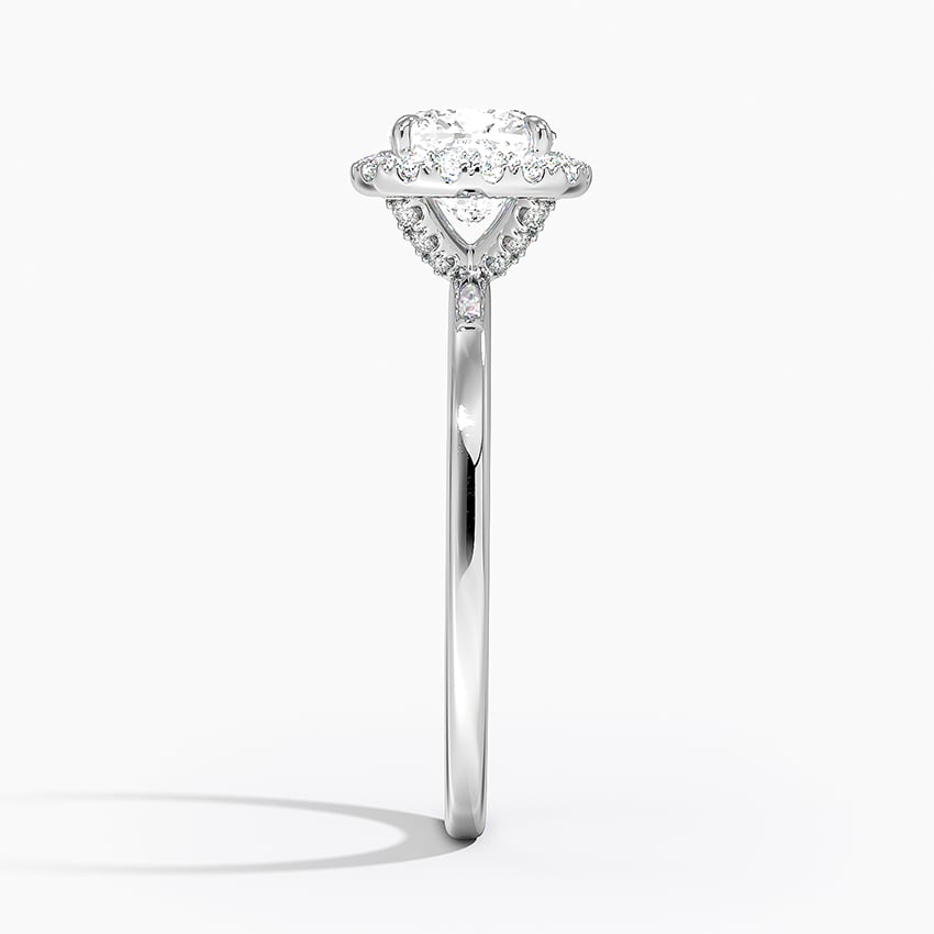 11/4Ct Cushion Lab Grown Diamond Gold Halo Engagement Ring