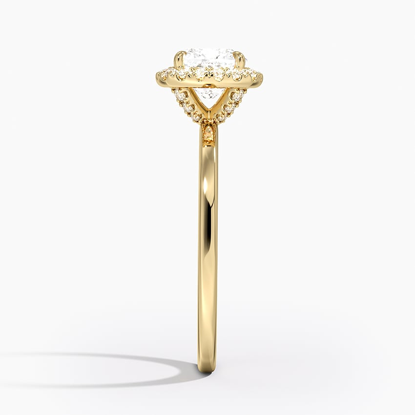 11/4Ct Cushion Lab Grown Diamond Gold Halo Engagement Ring