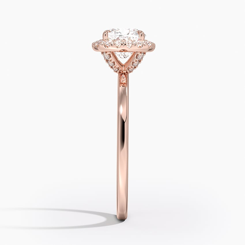 11/4Ct Cushion Lab Grown Diamond Gold Halo Engagement Ring