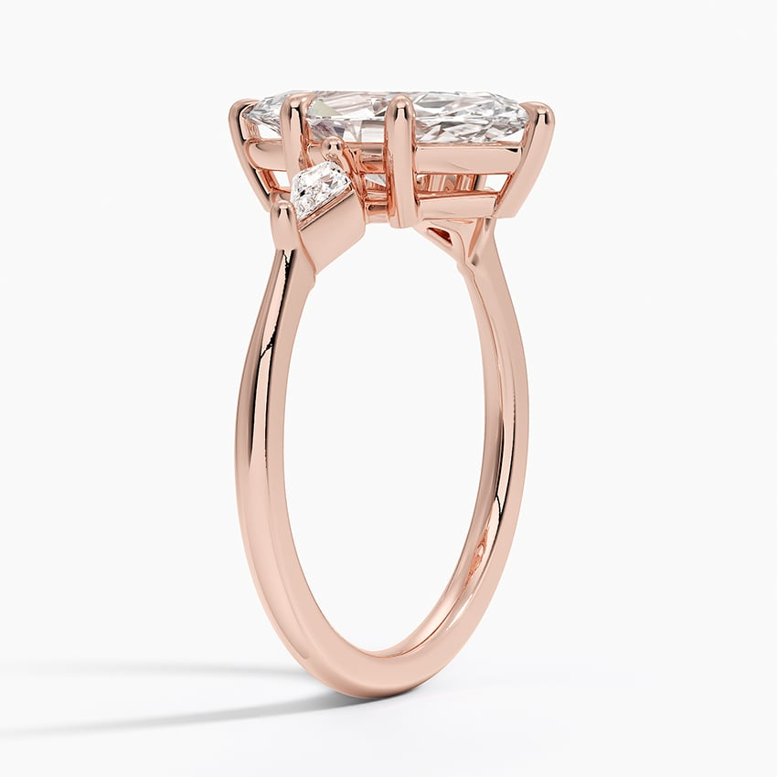 2Ct Marquise Lab Grown Diamond Gold Three Stone Ring