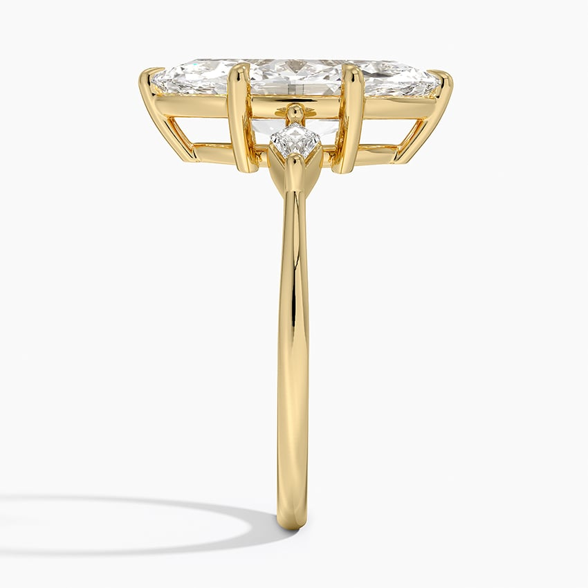 2Ct Marquise Lab Grown Diamond Gold Three Stone Ring