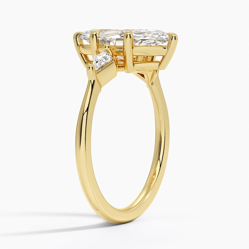 2Ct Marquise Lab Grown Diamond Gold Three Stone Ring