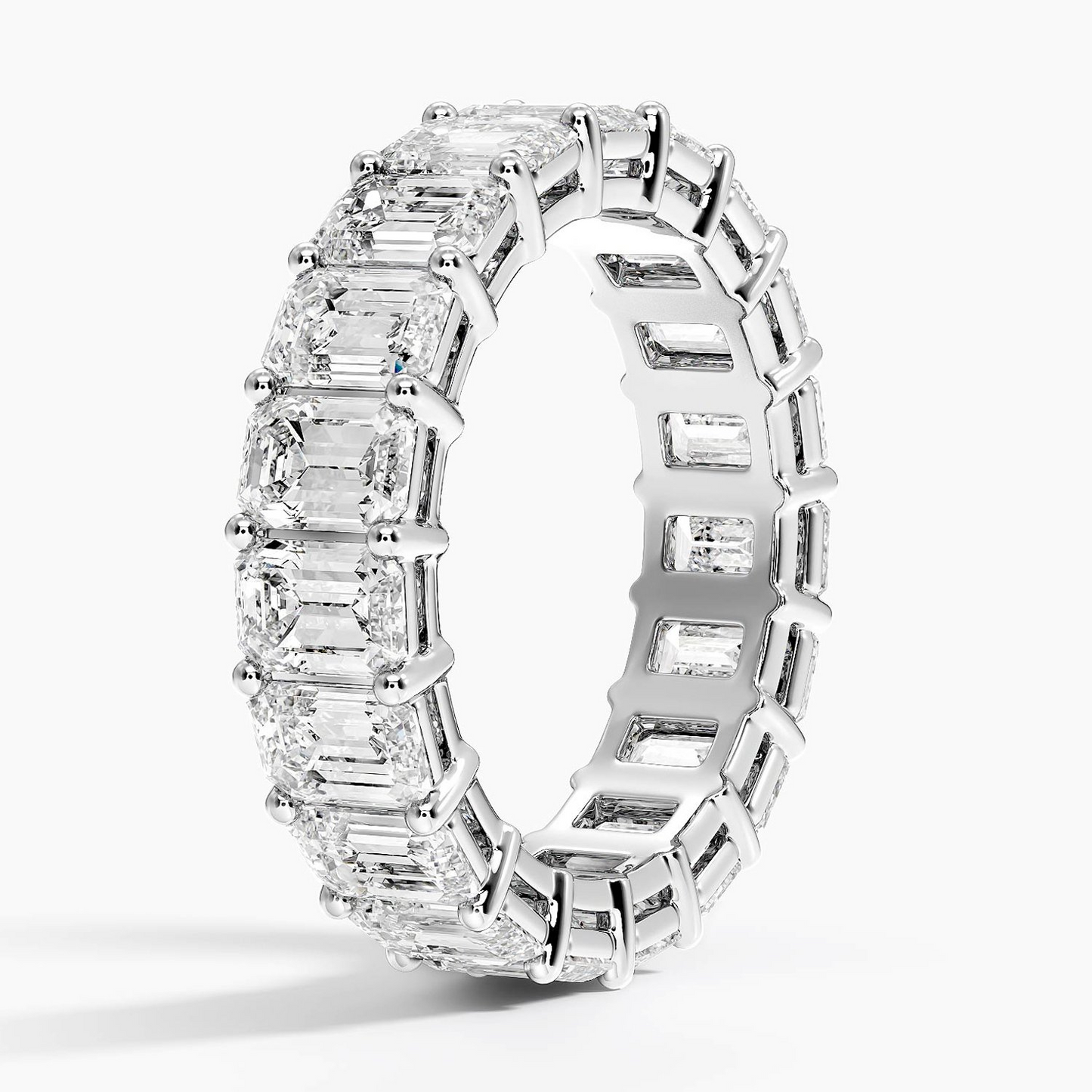 Emerald Cut Lab Grown Diamond Full Eternity Stacking Wedding Band