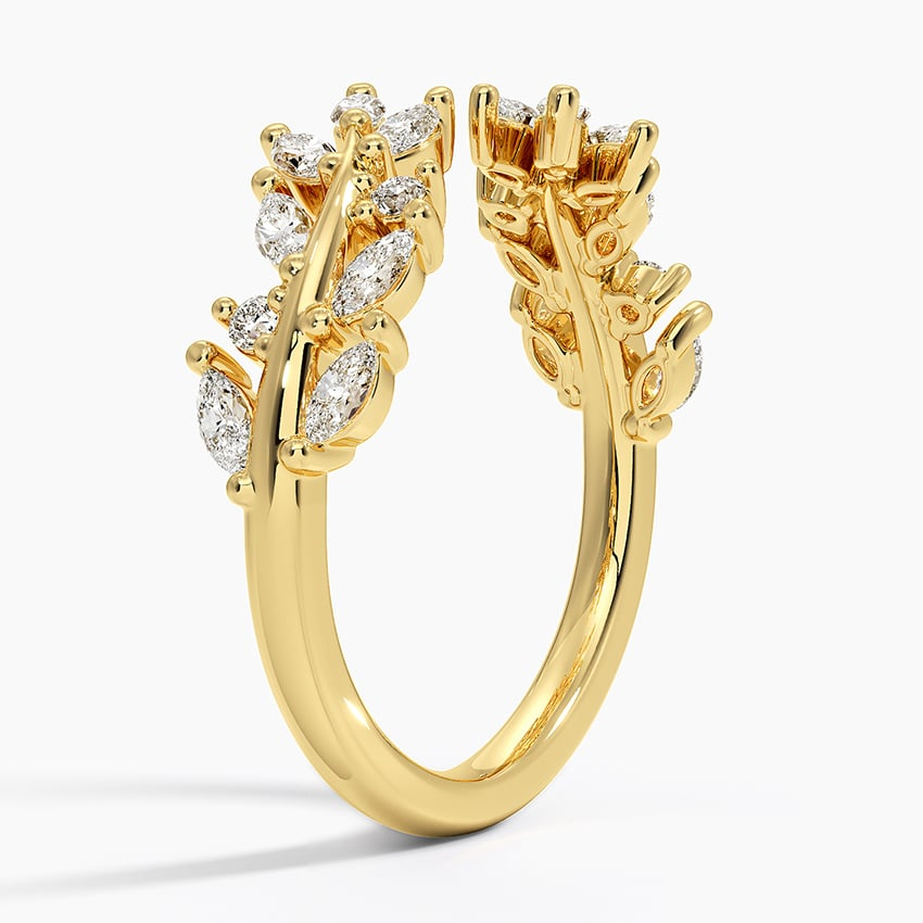 0.50 CTW Sweeping Lab Grown Diamond 14k Gold Open Wedding Band