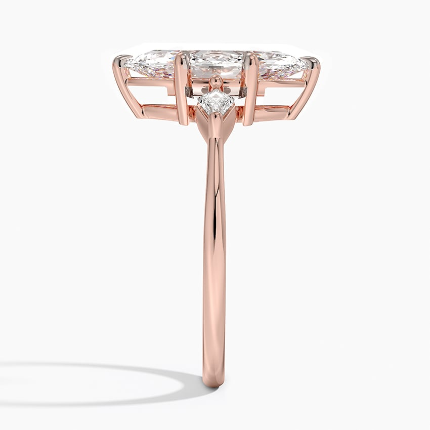 2Ct Marquise Lab Grown Diamond Gold Three Stone Ring