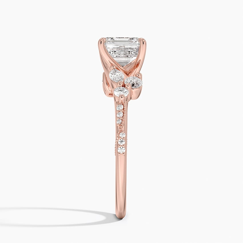 11/2Ct Asscher Lab Grown Diamond Gold Engagement Ring