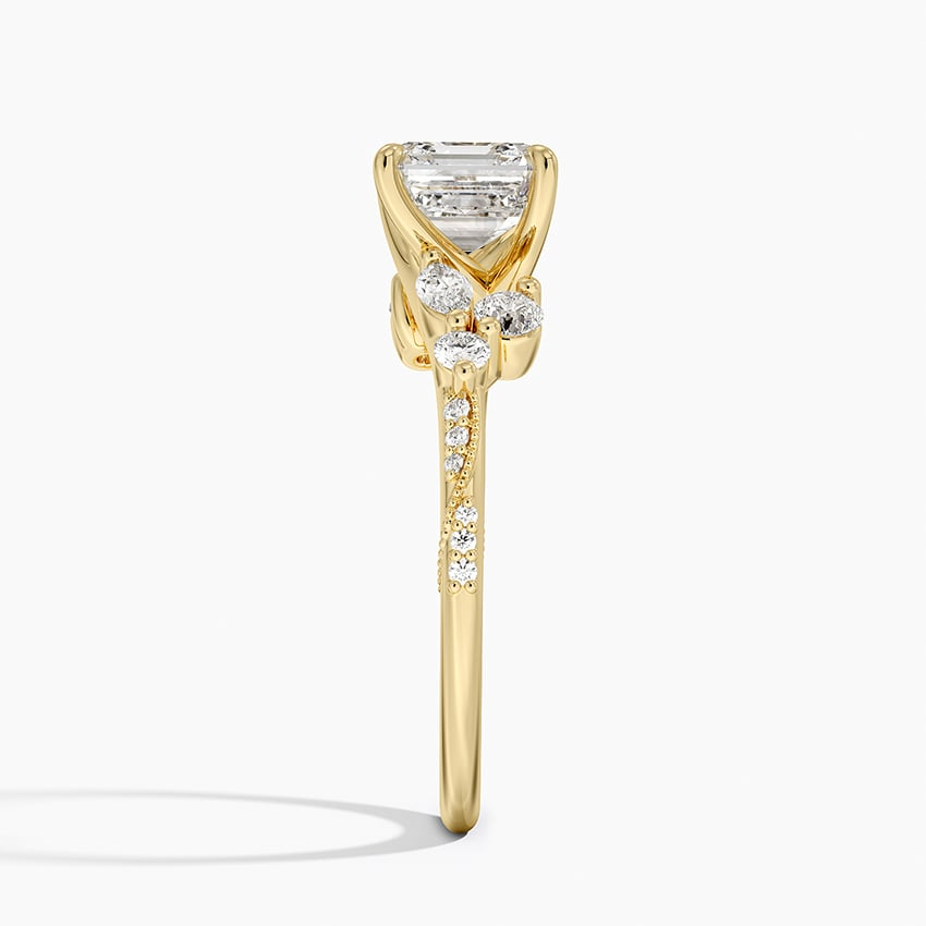 11/2Ct Asscher Lab Grown Diamond Gold Engagement Ring