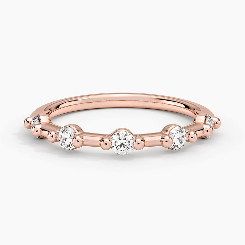 0.28CTW Lab Grown Diamond Prong Set 5 Stone Wedding Band