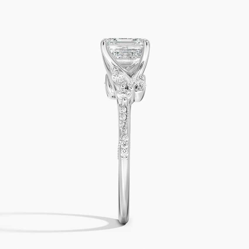 11/2Ct Asscher Lab Grown Diamond Gold Engagement Ring