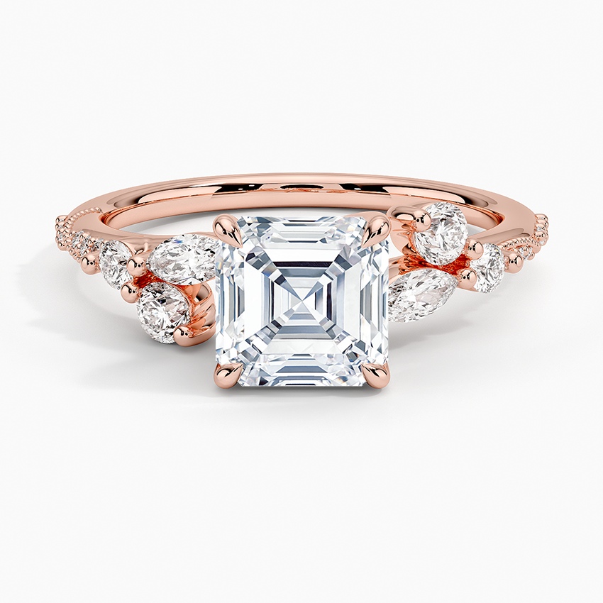 11/2Ct Asscher Lab Grown Diamond Gold Engagement Ring