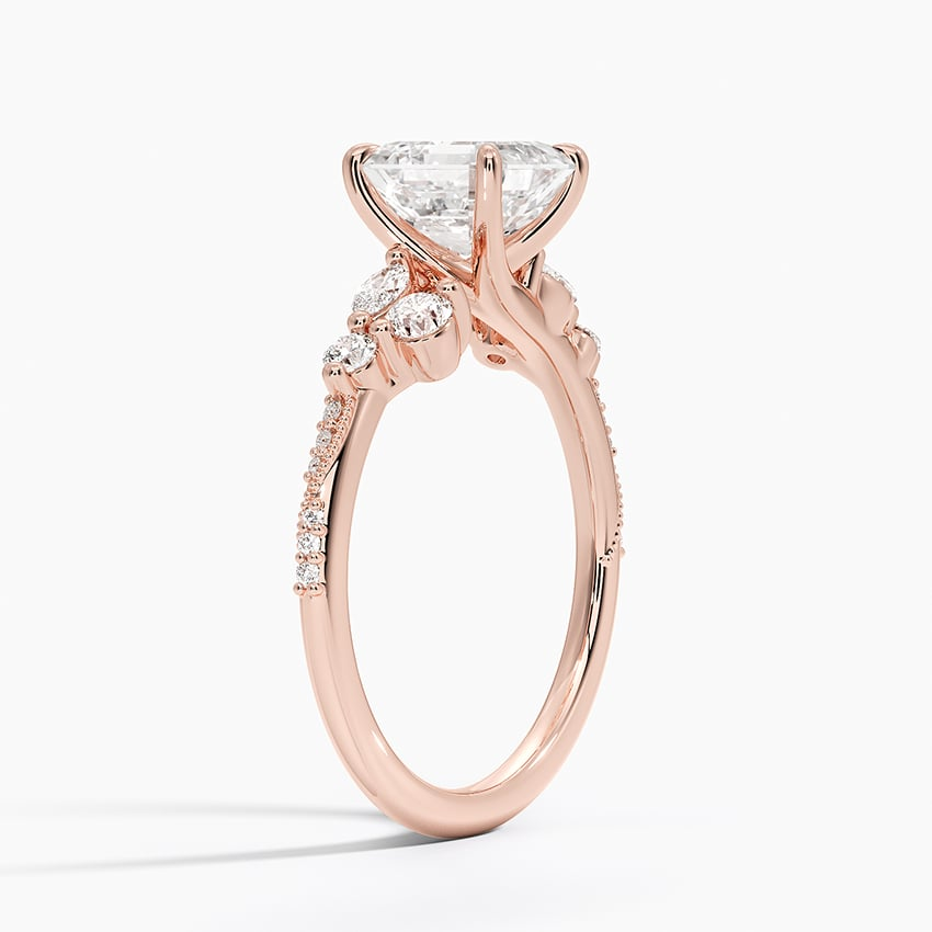 11/2Ct Asscher Lab Grown Diamond Gold Engagement Ring