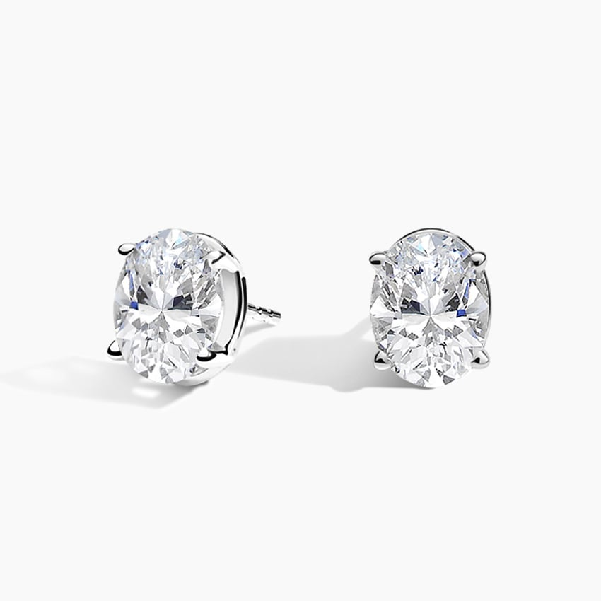 2 CTW Oval Lab Grown Diamond Stud Earrings