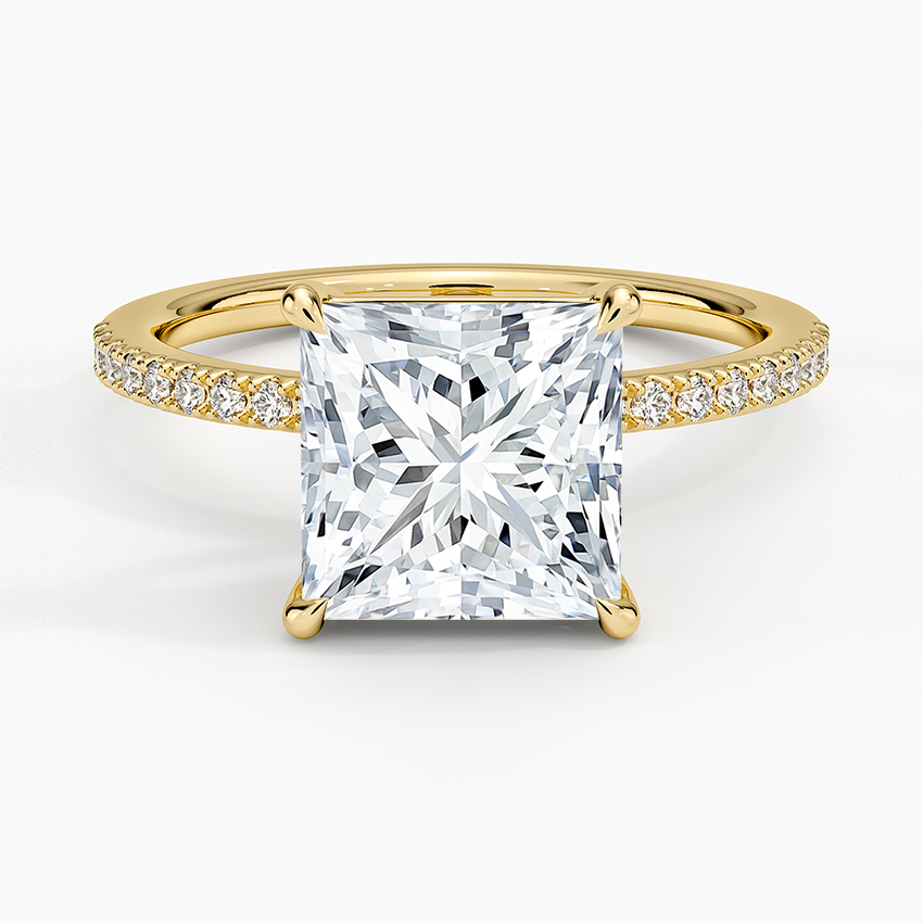 21/2Ct Princess Lab Grown Diamond Gold Engagement Ring