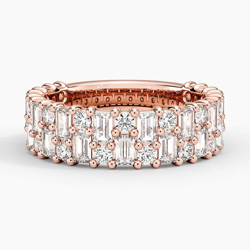 0.57CTW Round & Baguette Lab Grown Diamond Wedding Band