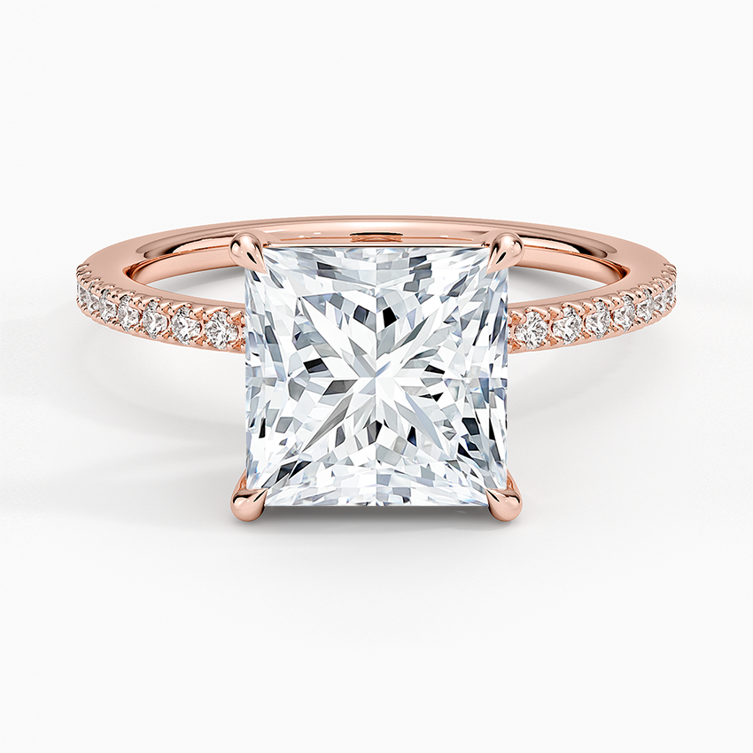21/2Ct Princess Lab Grown Diamond Gold Engagement Ring
