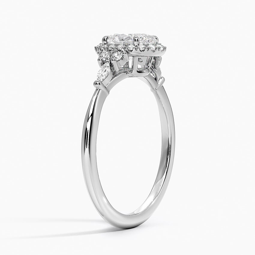 3/4Ct Oval Lab Grown Diamond Gold Halo Engagement Ring