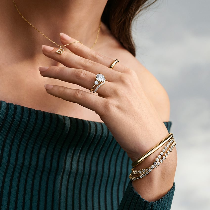 0.41 CTW Flair Lab Grown Diamond Ring In 18k Solid Gold