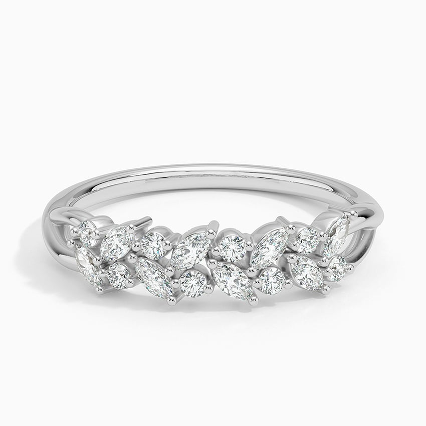 14k Gold Antique Lab Grown Diamond Women's Wedding Band