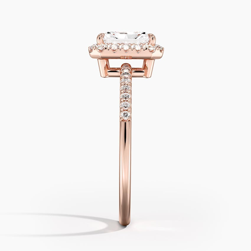 1Ct Radiant Lab Grown Diamond Halo Engagement Ring
