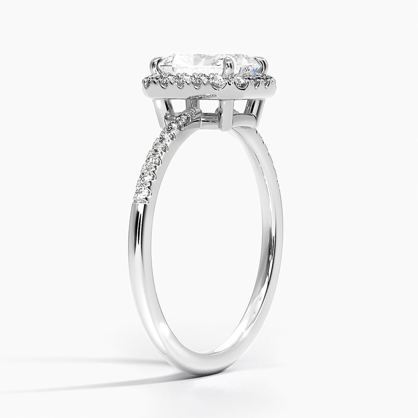1Ct Radiant Lab Grown Diamond Halo Engagement Ring