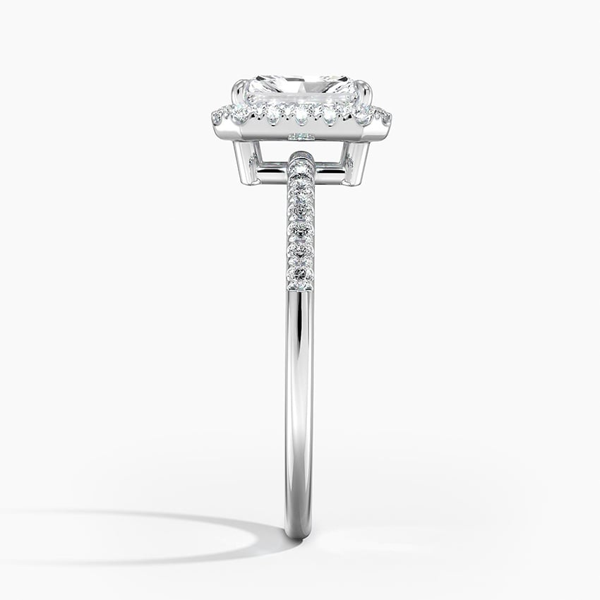 1Ct Radiant Lab Grown Diamond Halo Engagement Ring