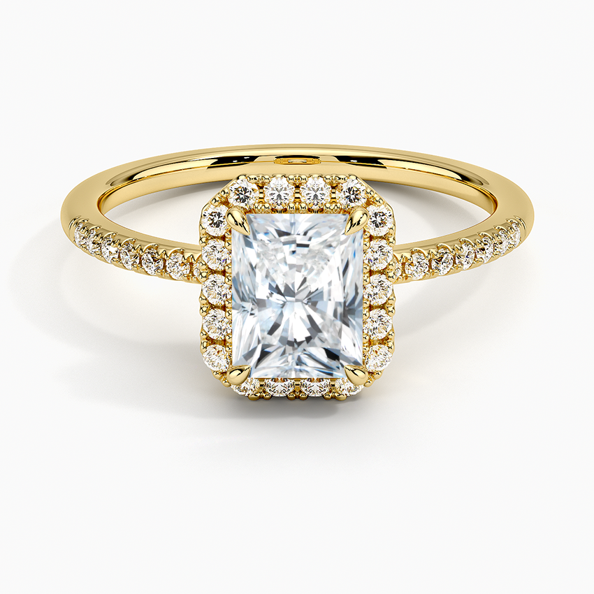 1Ct Radiant Lab Grown Diamond Halo Engagement Ring