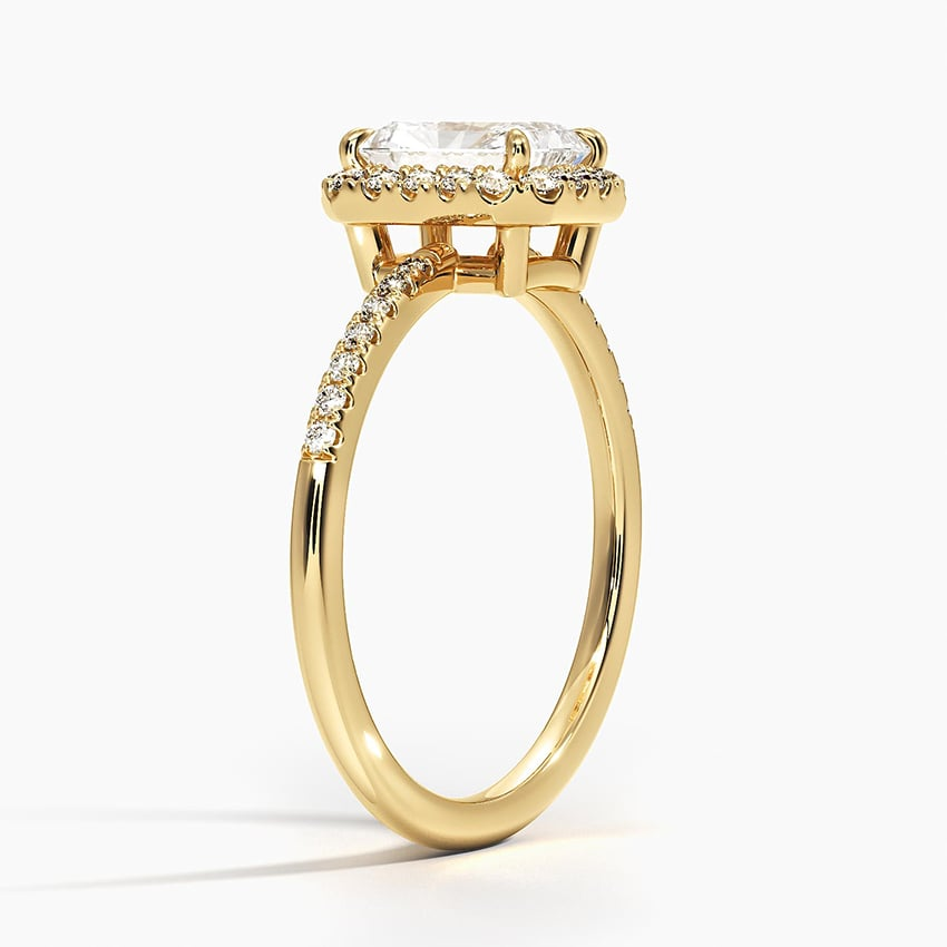 1Ct Radiant Lab Grown Diamond Halo Engagement Ring