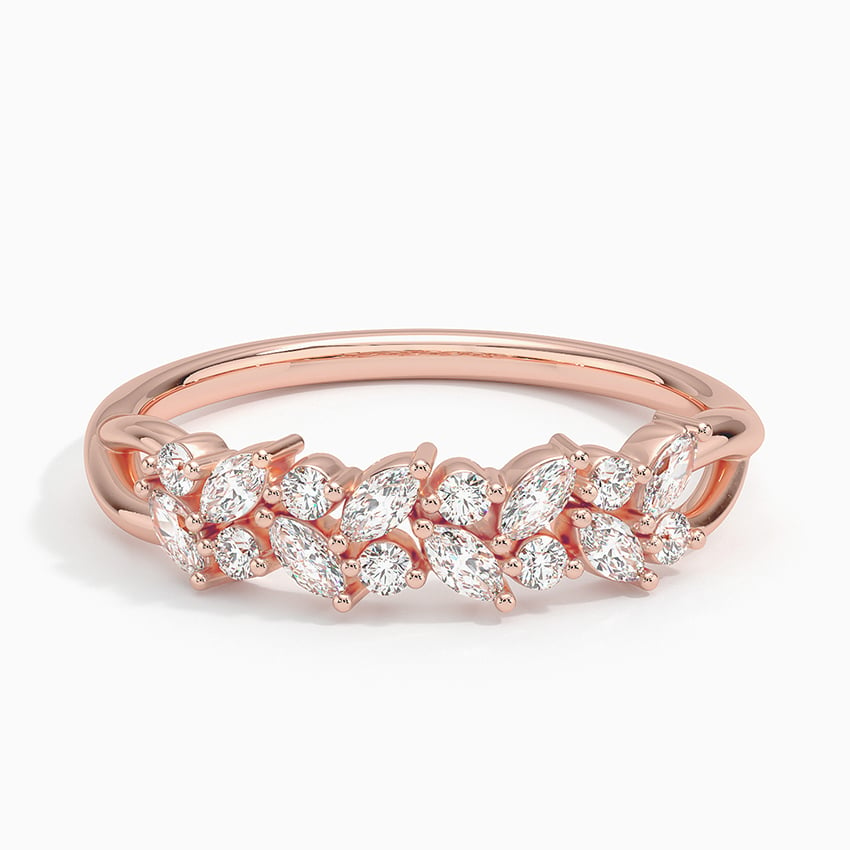 14k Gold Antique Lab Grown Diamond Women's Wedding Band
